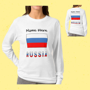 T-shirt Russie Drapeau Russe Noir Personnalisation