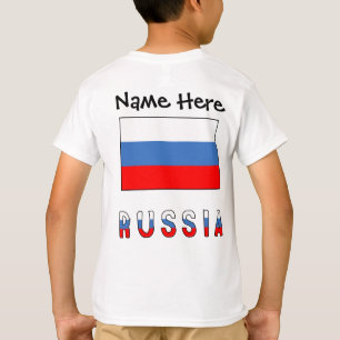 T-shirt Russie Drapeau Russe Noir Personnalisation