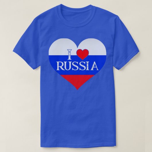 T-shirt Russie Je Coeur Russie J'aime Russie (Design devant)