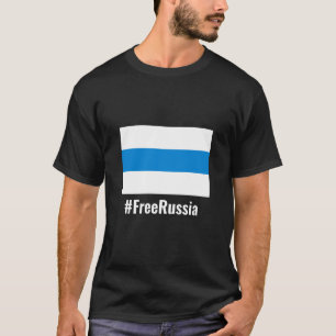 T-shirt Russie libre - Anglais - Bleu blanc Drapeau