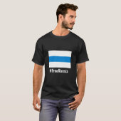 T-shirt Russie libre - Anglais - Bleu blanc Drapeau (Devant entier)