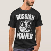 T-shirt Russie Ours Puissance Gym Russe Bodybuilding Russi (Devant)
