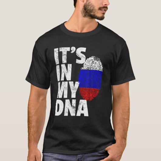 T-shirt Russie russe Drapeau C'est dans mon ADN cadeau de  (Devant)