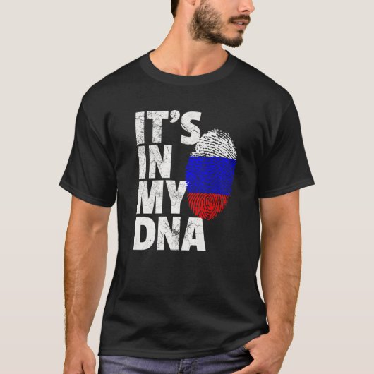 T-shirt Russie russe Drapeau C'est dans mon ADN cadeau de (Devant)