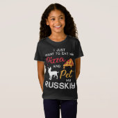 T-Shirt Russkiy Chien Pizza amant propriétaire Noël Annive (Devant entier)