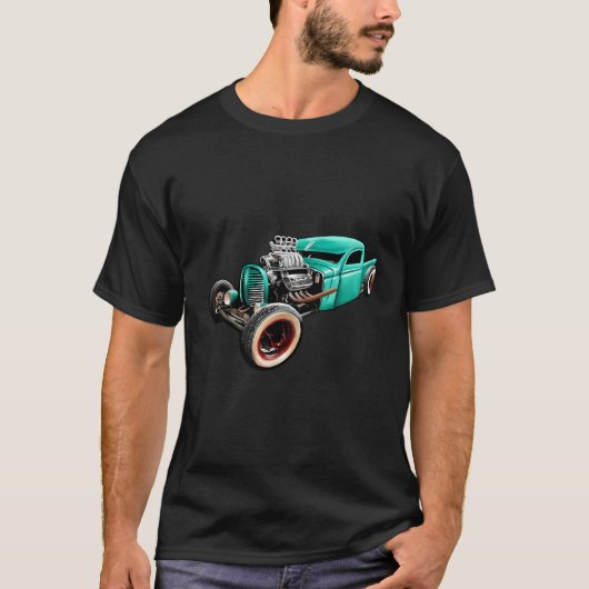 T-shirt Rust Bucket Outline Fundy Hot Retro Rod Diesel Car (Devant)