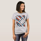 T-shirt Rust Turquoise Turquoise incliné Sud-ouest Look De (Devant entier)