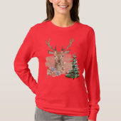 T-shirt Rustic Christmas Tree with Brown-Beige Watercolor  (Devant)