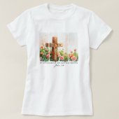 T-shirt Rustic Cross Easter Tee; Jean 3:16 Foi chrétienne (Design devant)