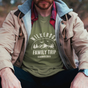 T-shirt Rustic Family Trip Cabine Woods Retro