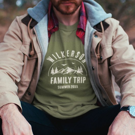 T-shirt Rustic Family Trip Cabine Woods Retro