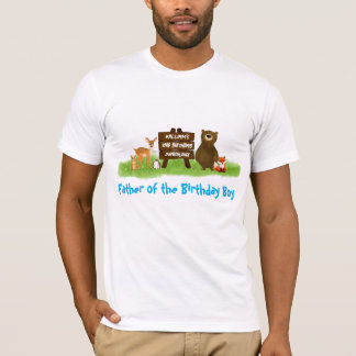 T-shirt Rustic Forest Birthday Party Animals Father