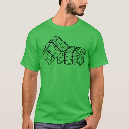 T-shirt Rustic Hay Bales Sketch (Devant)
