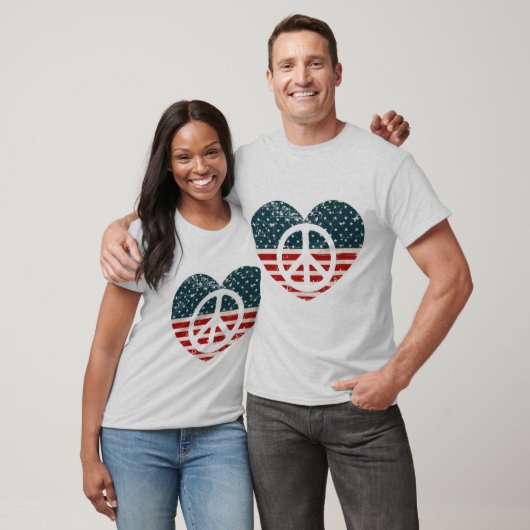 T-shirt Rustic Love & Peace Style américain (Unisexe)