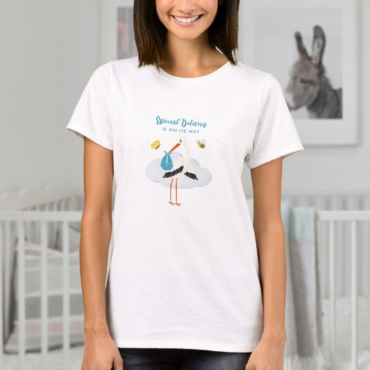 T-shirt Rustic Stork avec Baby shower de garçon abeille et