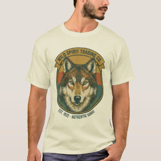 T-shirt Rustic Wild Spirit Wolf Vintage Badge