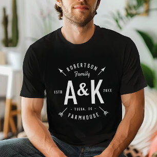 T-shirt Rustique Arrow Famille Monogramme Ferme