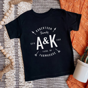 T-shirt Rustique Arrow Famille Monogramme Ferme