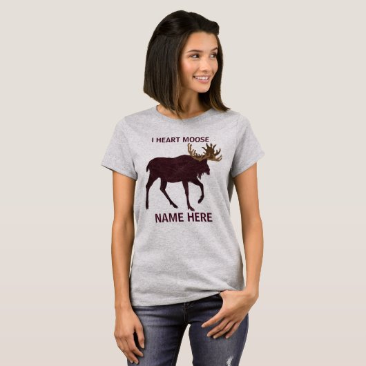 T-shirt Rustique Moose Faux cuir-Look I Coeur Moose (Devant entier)