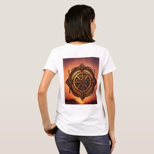 T-shirt Rustique Roue - Symbole de progrès (Dos entier)