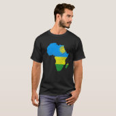 T-shirt Rwanda Drapeau Afrique Continent Silhouette Cadeau (Devant entier)