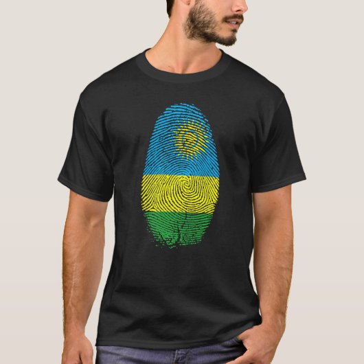 T-shirt Rwanda Drapeau Empreinte Il Est Dans Mon Adn Pour (Devant)
