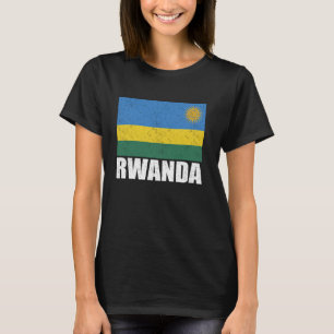 T-shirt Rwanda Drapeau Grunge Souvenir Vintage Rwanda