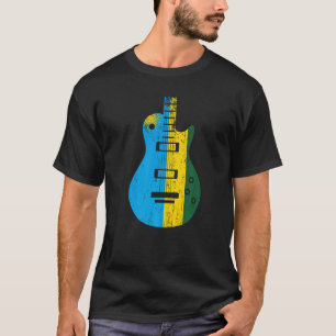 T-shirt Rwanda Flag Guitar Vintage Musician