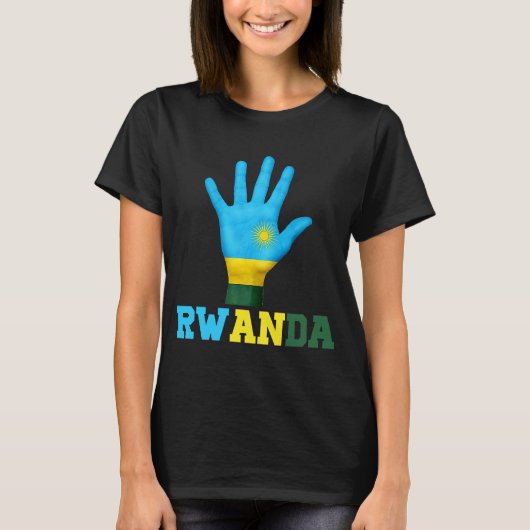 T-shirt RWANDA Hand Up Drapeau I Love RWANDA Travel (Devant)