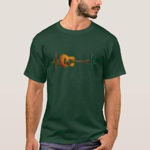 T-shirt Rythme musical ligne battement de coeur guitare ac