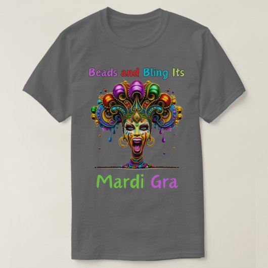 T-shirt Rythmes rétro de Mardi Gras perles Fusion Cajun Pa (Design devant)
