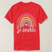 T-shirt S amable Espagnol enseignant bilingue Be Kind Boho (Design devant)