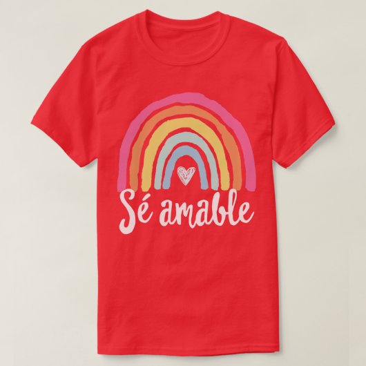 T-shirt S amable Espagnol enseignant bilingue Be Kind Boho (Design devant)