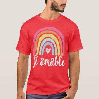 T-shirt S amable Espagnol enseignant bilingue Be Kind Boho