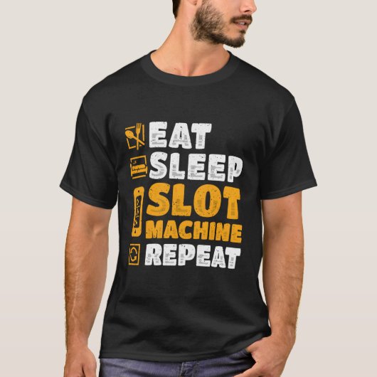 T-shirt S Casino Manger Sleep Machine à répéter (Devant)