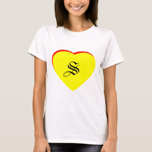T-shirt "S" Coeur Jaune Rouge Faire-part de mariage Le MUS