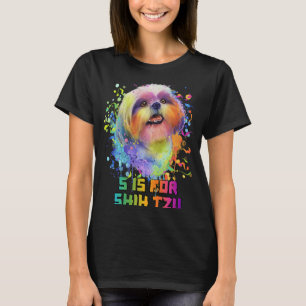 T-shirt S est pour Shih Tzu Chien Humour Animaux Animaux A