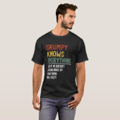 T-shirt S Grumpy Knows Everything Father'S Day Grumpy (Devant entier)