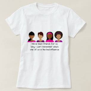 T-Shirt S M L XL Citation pour Copines Rose Violet