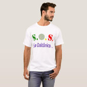 T-shirt S.O.S. Je suis Daltonien (Devant entier)