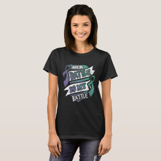 T-shirt Sa bataille est mon Cancer anal de bataille