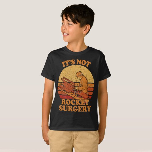 T-shirt Sa Chirurgie Pas Rocket - Chirurgien Rétro Rocket  (Devant entier)