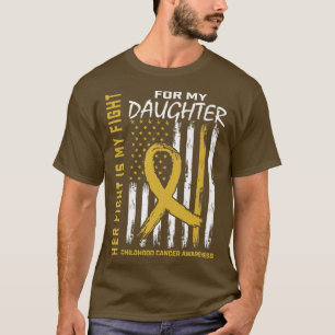 T-shirt Sa Lutte Est Ma Fille Lutter Cancer Enfance Fl