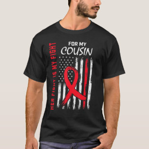 T-shirt Sa lutte est ma lutte Cousin Maladie cardiaque Sen