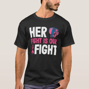 T-shirt Sa Lutte Est Notre Combat Boxe Gant Cancer Du Sein