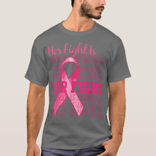 T-shirt Sa Lutte Est Notre Lutte Pink Ribbon Cancer Du Sei