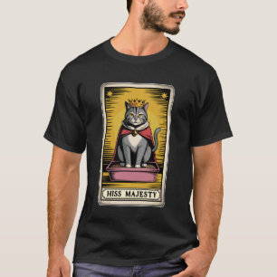 T-shirt Sa Majesté Carton de Tarot pour Chat Litière Drôle