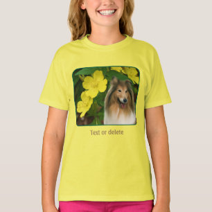 T-shirt Sable Collie Jaune Primrose Art Chien 
