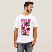 T-shirt Sable de sel solaire - Coucher de soleil tropical (Devant entier)