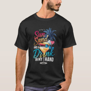 T-shirt Sable de soleil et un verre dans ma croisière sur 